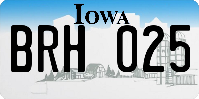 IA license plate BRH025