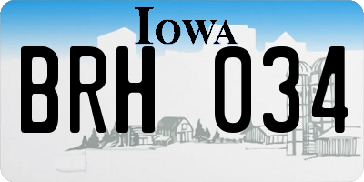 IA license plate BRH034
