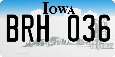 IA license plate BRH036