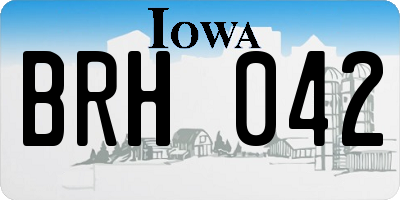 IA license plate BRH042