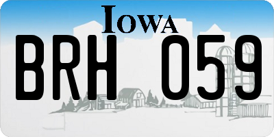 IA license plate BRH059