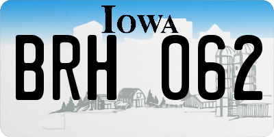 IA license plate BRH062