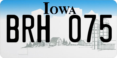 IA license plate BRH075