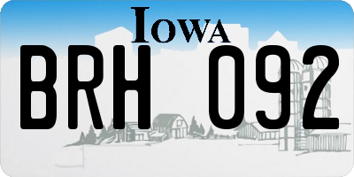 IA license plate BRH092