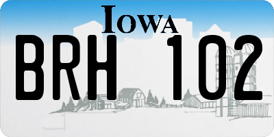 IA license plate BRH102