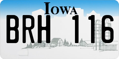 IA license plate BRH116