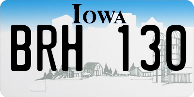 IA license plate BRH130