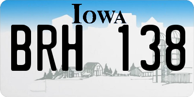 IA license plate BRH138