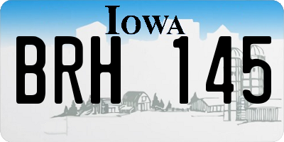 IA license plate BRH145