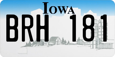 IA license plate BRH181