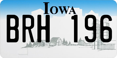 IA license plate BRH196