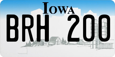 IA license plate BRH200