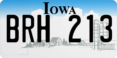 IA license plate BRH213