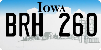 IA license plate BRH260