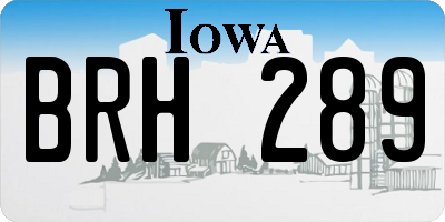 IA license plate BRH289