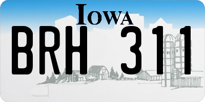 IA license plate BRH311