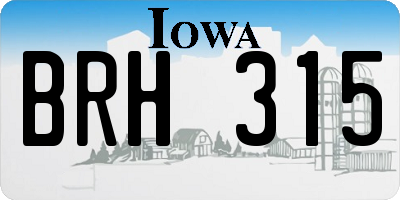 IA license plate BRH315