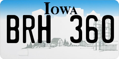 IA license plate BRH360