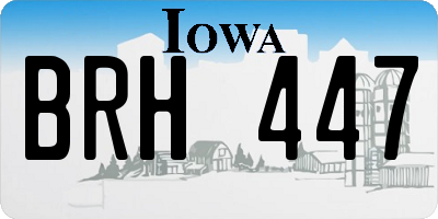 IA license plate BRH447