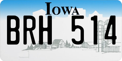 IA license plate BRH514