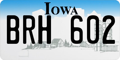 IA license plate BRH602