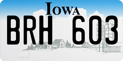 IA license plate BRH603
