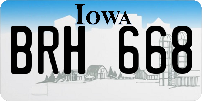 IA license plate BRH668