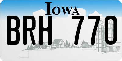 IA license plate BRH770
