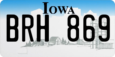 IA license plate BRH869