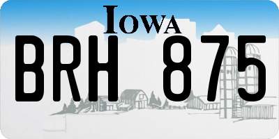 IA license plate BRH875