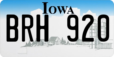 IA license plate BRH920