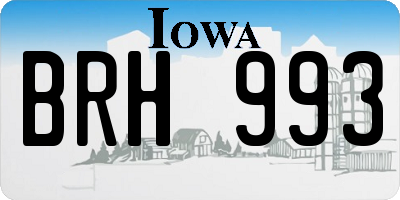 IA license plate BRH993