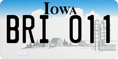 IA license plate BRI011