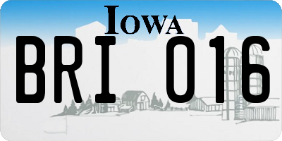 IA license plate BRI016