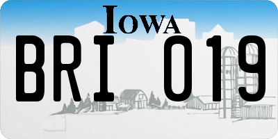 IA license plate BRI019