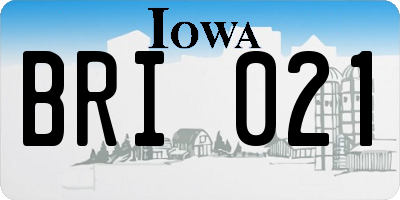 IA license plate BRI021