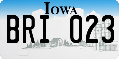 IA license plate BRI023
