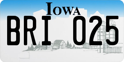 IA license plate BRI025