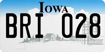IA license plate BRI028