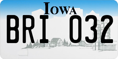 IA license plate BRI032