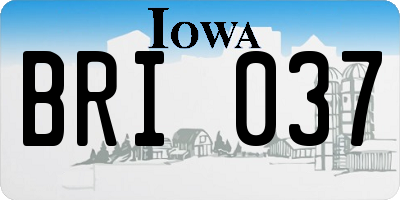 IA license plate BRI037