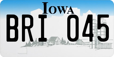 IA license plate BRI045