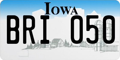 IA license plate BRI050