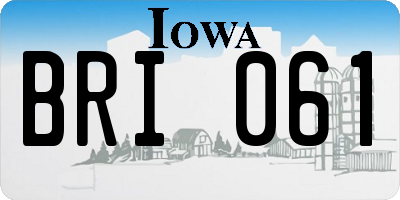 IA license plate BRI061