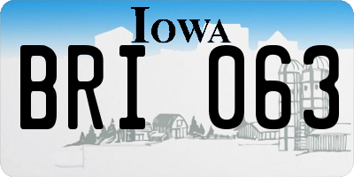 IA license plate BRI063