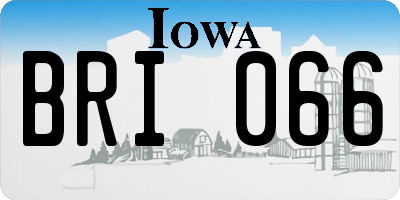 IA license plate BRI066