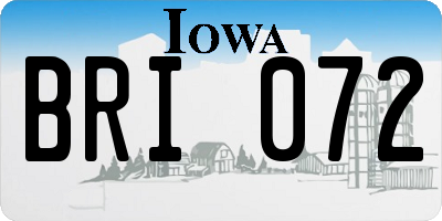 IA license plate BRI072