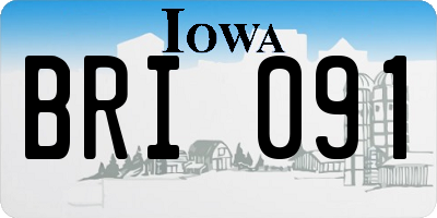 IA license plate BRI091