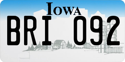 IA license plate BRI092
