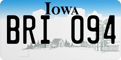 IA license plate BRI094